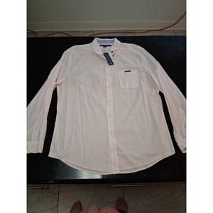 U.S. Polo Assn Men's XL Button Down Shirt Pink White Check 100% Cotton NWT